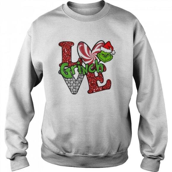 Tops - Santa Grinch Face Love Christmas Shirt